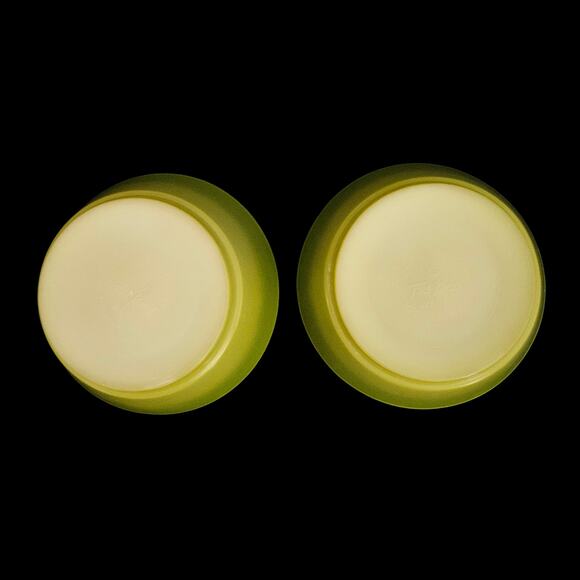 Vintage Fire-King Anchor Hocking Green Ombre Custard Bowls Set of 2 USA - Picture 4 of 5